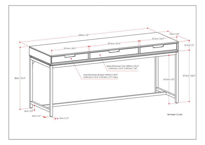 Banting - Wide Desk - Oak Veneer