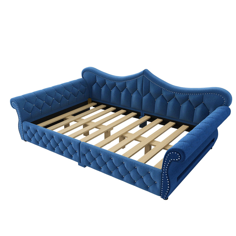Upholstered Daybed With LED Lighting And Nailhead Trim