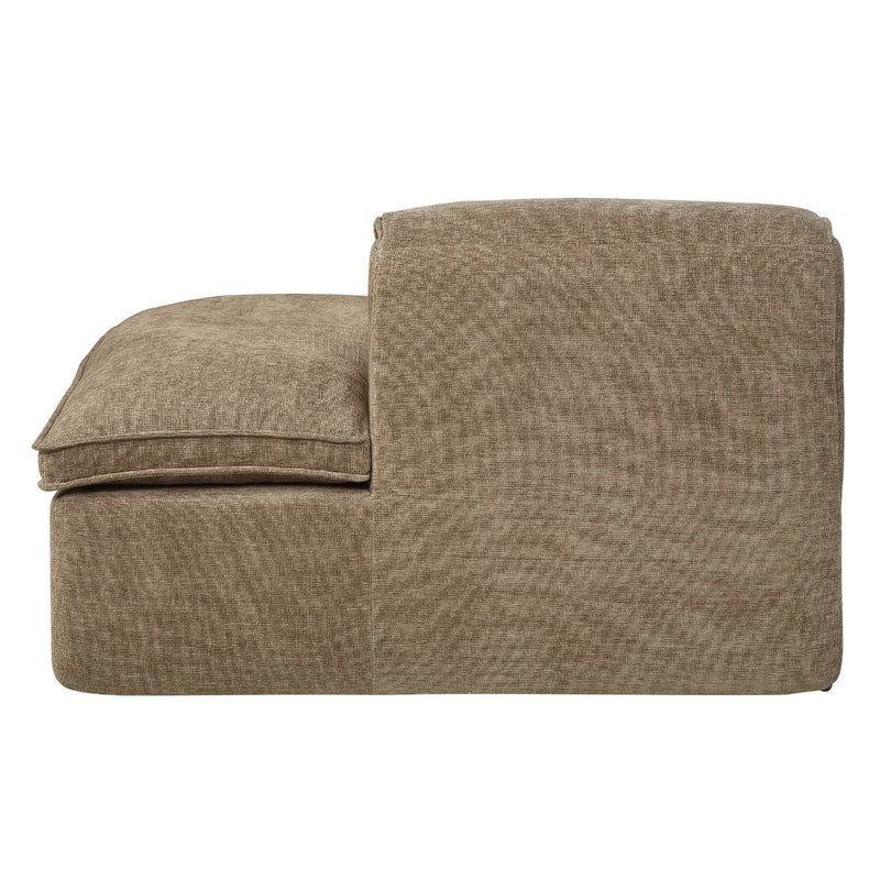 Almano - Modular Right Facing Chaise - Light Brown Chenille