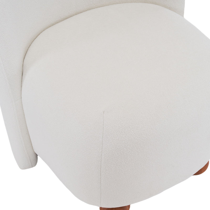 Modern Low Back Accent Upholstered Armless Living Room Chairs, Round Feet