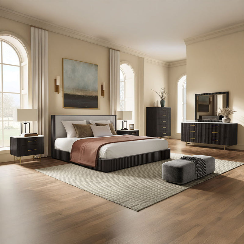 Clayten - Nightstand - Marble Top & Espresso