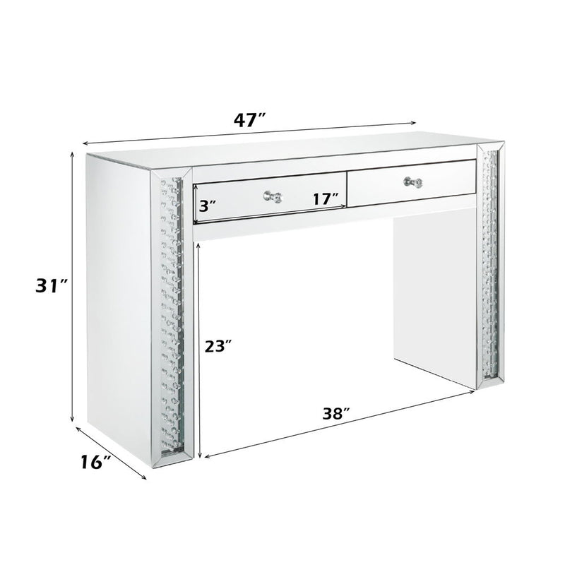 Nysa - Vanity Desk - Mirrored & Faux Crystals