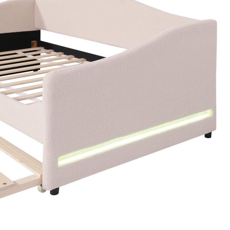 Design Upholstered Daybed With Light And Trundle