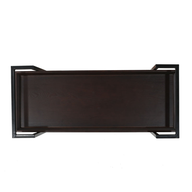 Modern Industrial Bar Cart With Shelving And Casters