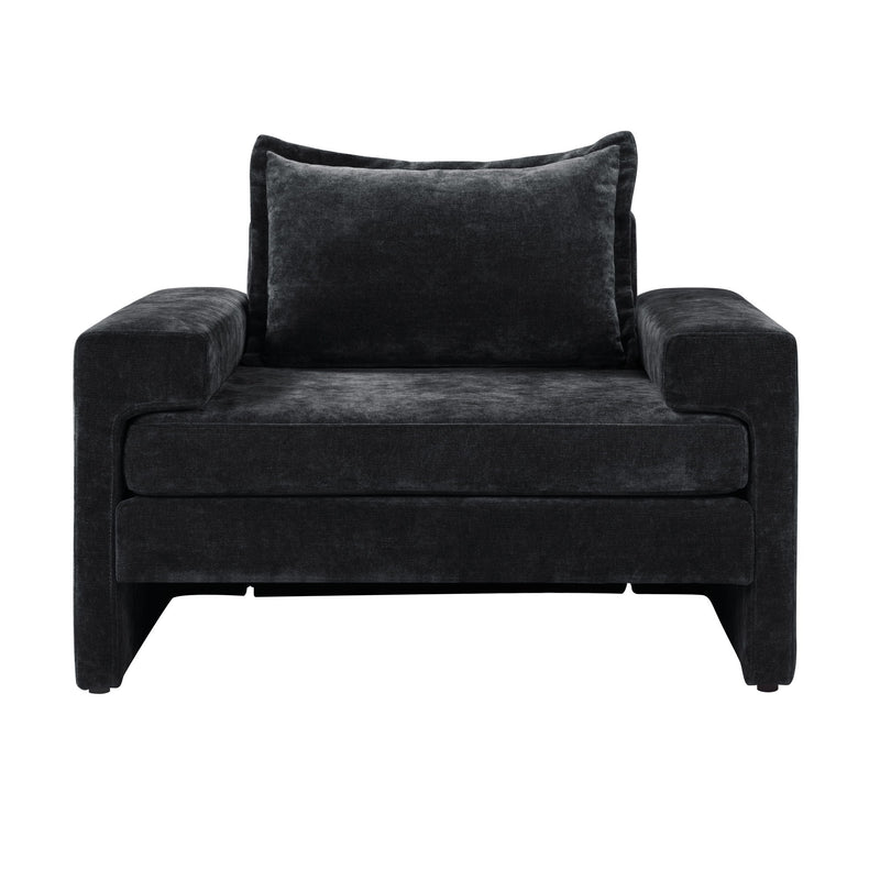 Upholstered Accent Chair With Wide Armrests And Ergonomic Back Support