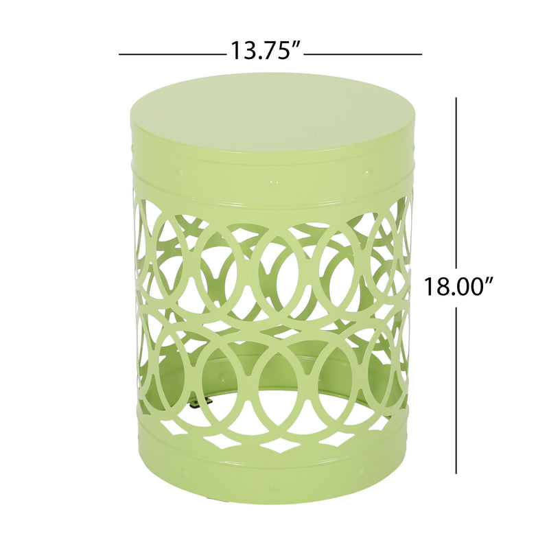 Outdoor Metal Large End Table, Modern Design