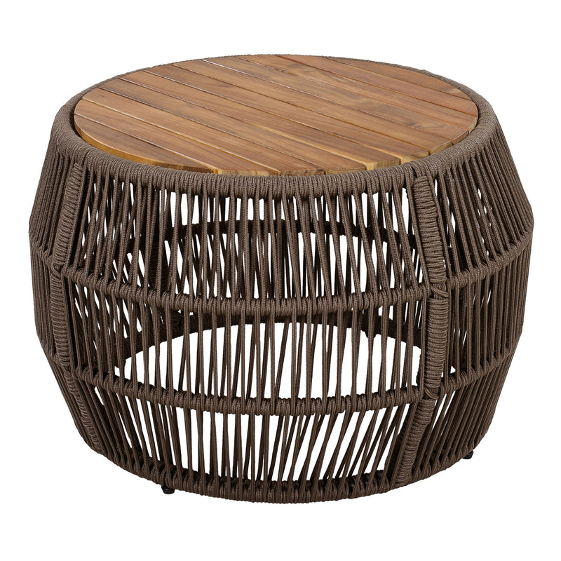 Round Side Table With Rope Frame
