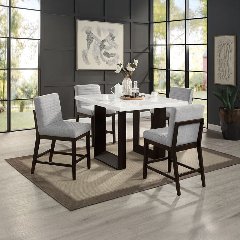 Edwyn - Counter Height Chair (Set of 2) - Gray Linen & Espresso