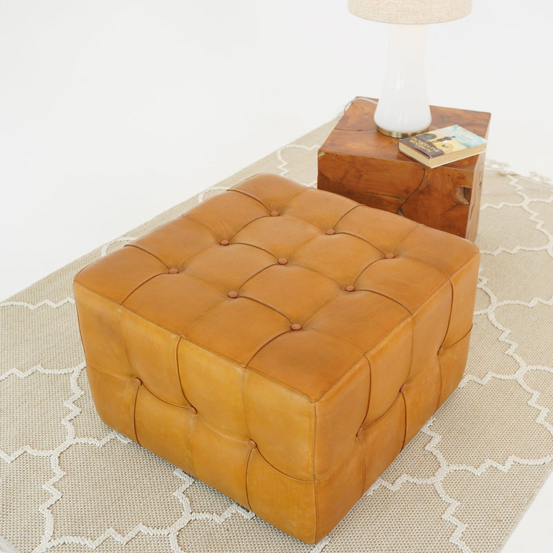 Benjiro - Square Ottoman - Tan