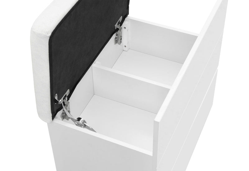 Ella - Vanity Set With Storage Stool - White