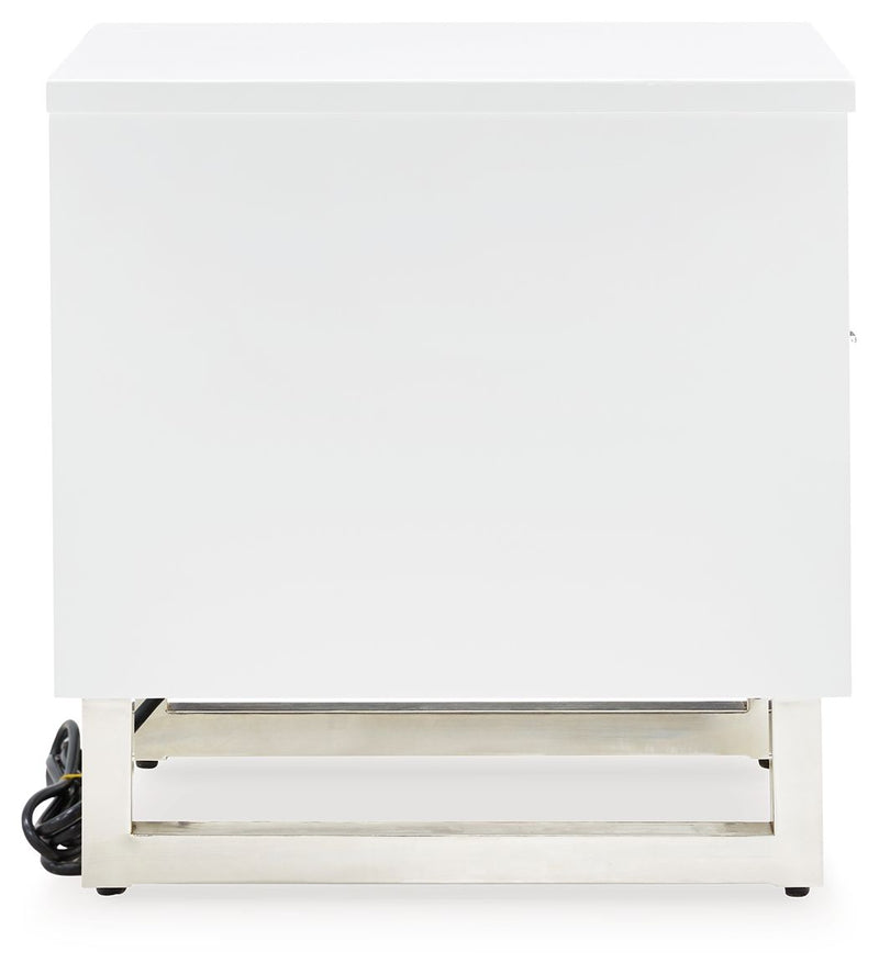 Gardoni - Chair Side End Table - White / Black