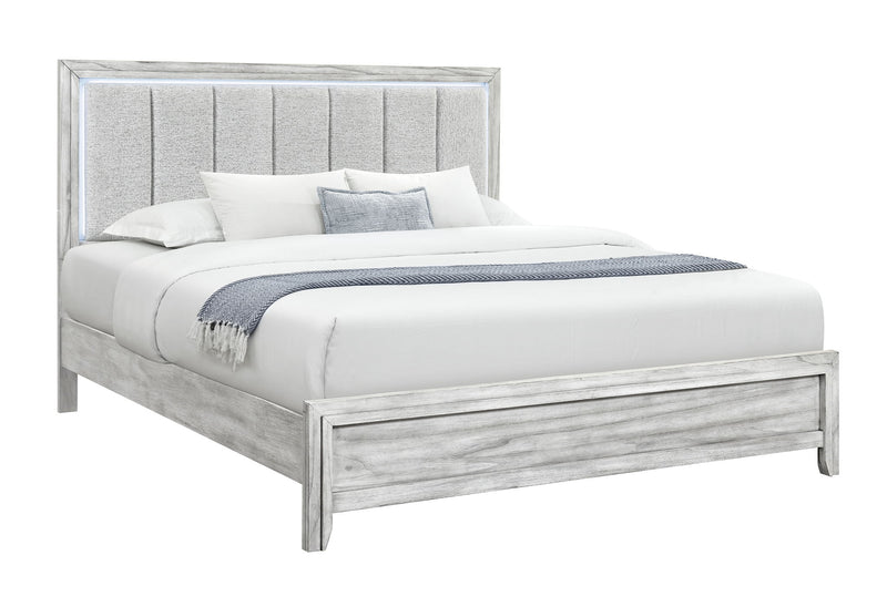 Elsie - 5 Piece King Bedroom Set - Light Gray