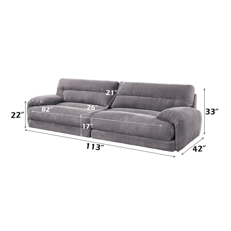 Cadenza - Sofa - Gray Corduroy