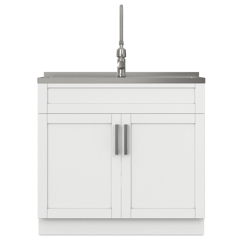 Hennessy - Deluxe Laundry Cabinet With Faucet And Stainless Steel Sink
