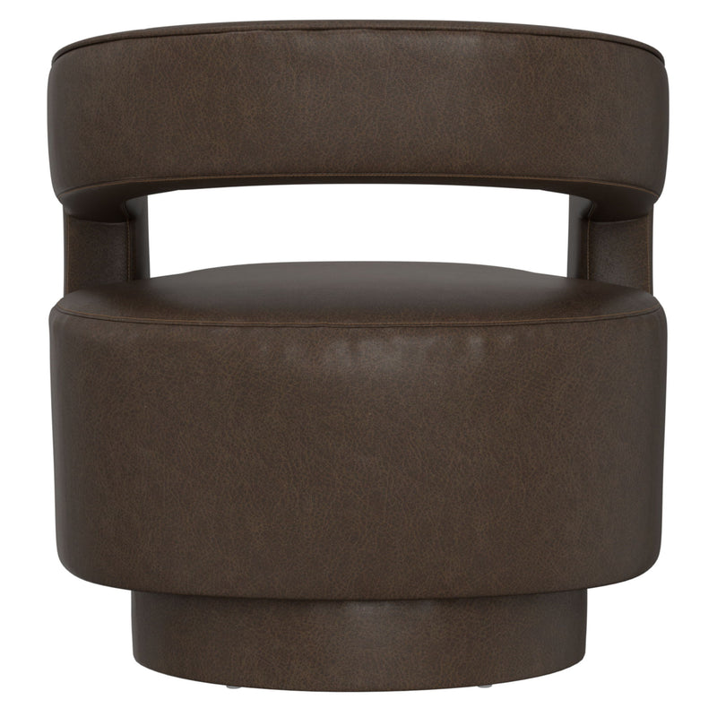 Swivel Accent Chair With Geometric Backrest