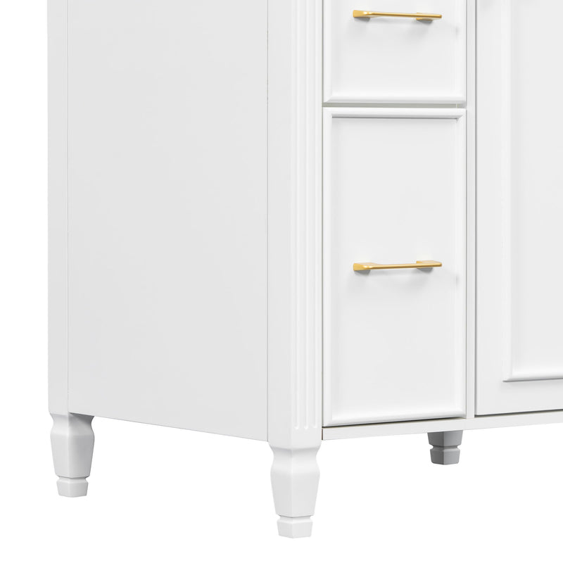 Freestanding Bathroom Vanity With Sink, Soft Close Door, Tip Out Drawer