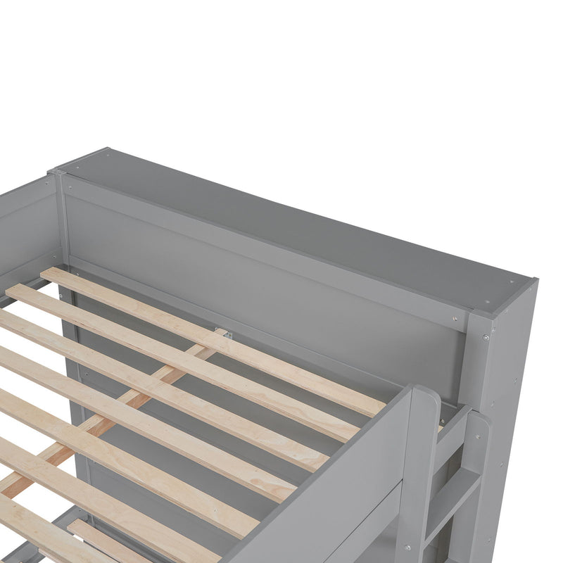 Bunk Bed With 2 Drawers And Multi Layer Cabinet