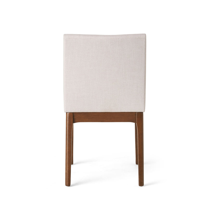 Dining Chairs With Upholstered Seat And Backrest (Set of 2) - Light Beige / Walnut