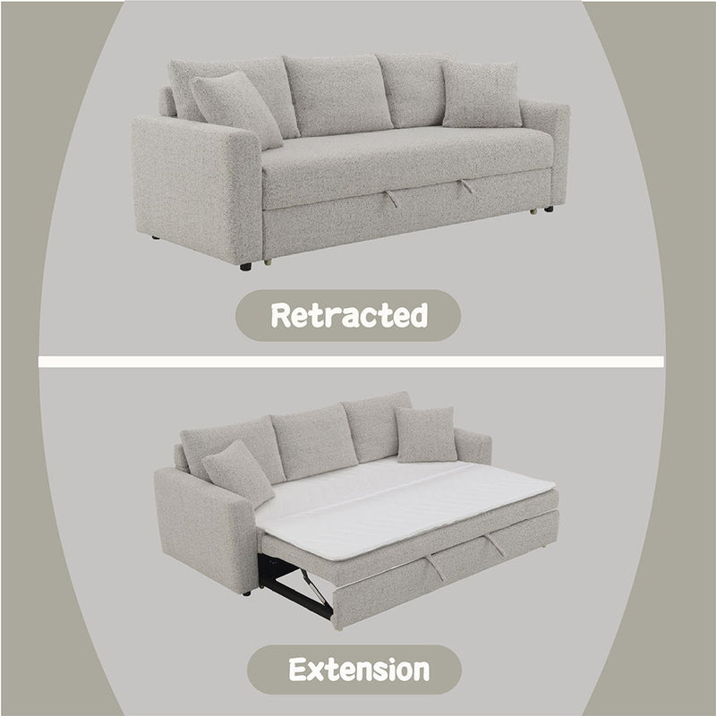 Connie - Sofa With Sleeper - Gray Boucle