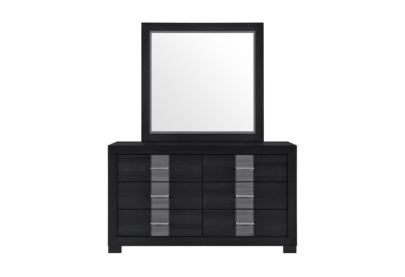 Optimus - 4 Piece Bedroom Set (King Bed, Dresser, Mirror, Nightstand) - Black