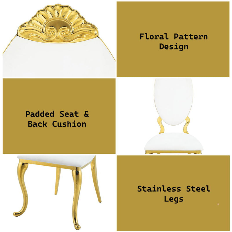 Fallon - Side Chair (Set of 2) - White Velvet & Mirrored Gold