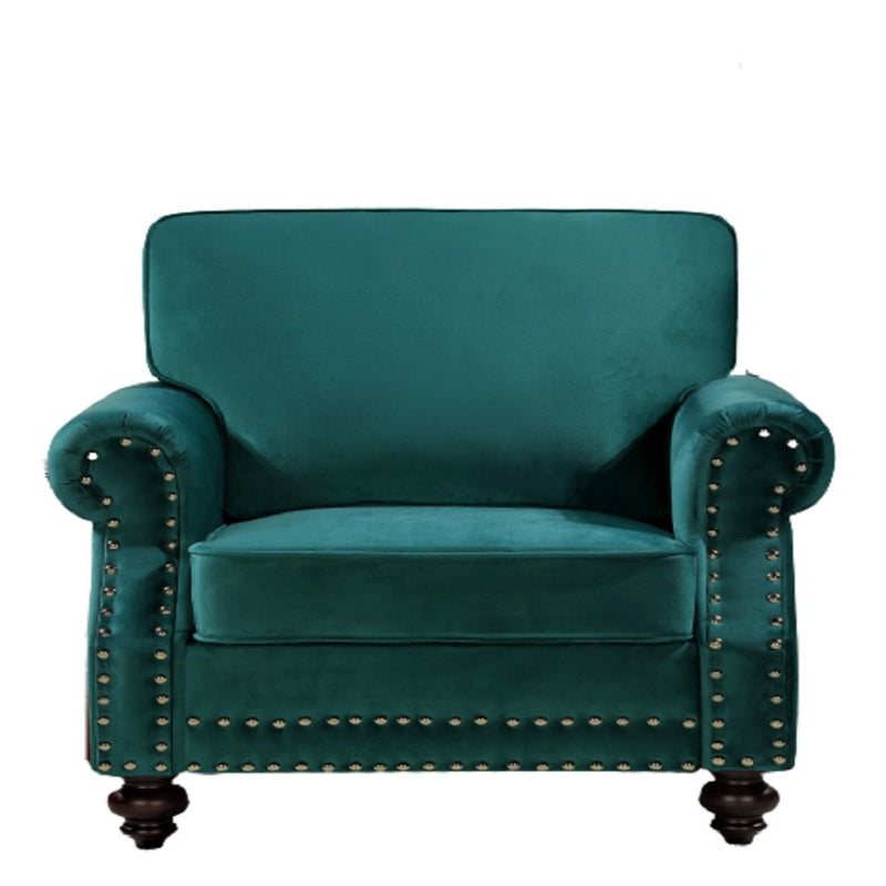 Upholstered Accent Armchair With Turned Legs For Living Room