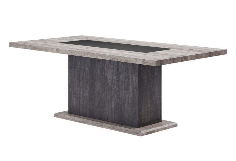 D8030DT - Dining Table Base With Storage Drawers - Black / Brown