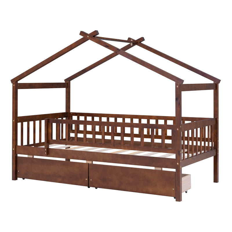 House Bed With 2 Drawers