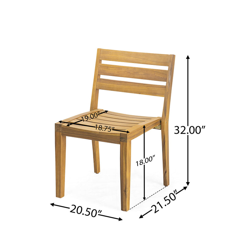 Outdoor 3 Pieces Dining Set, Round Bistro Set - Teak