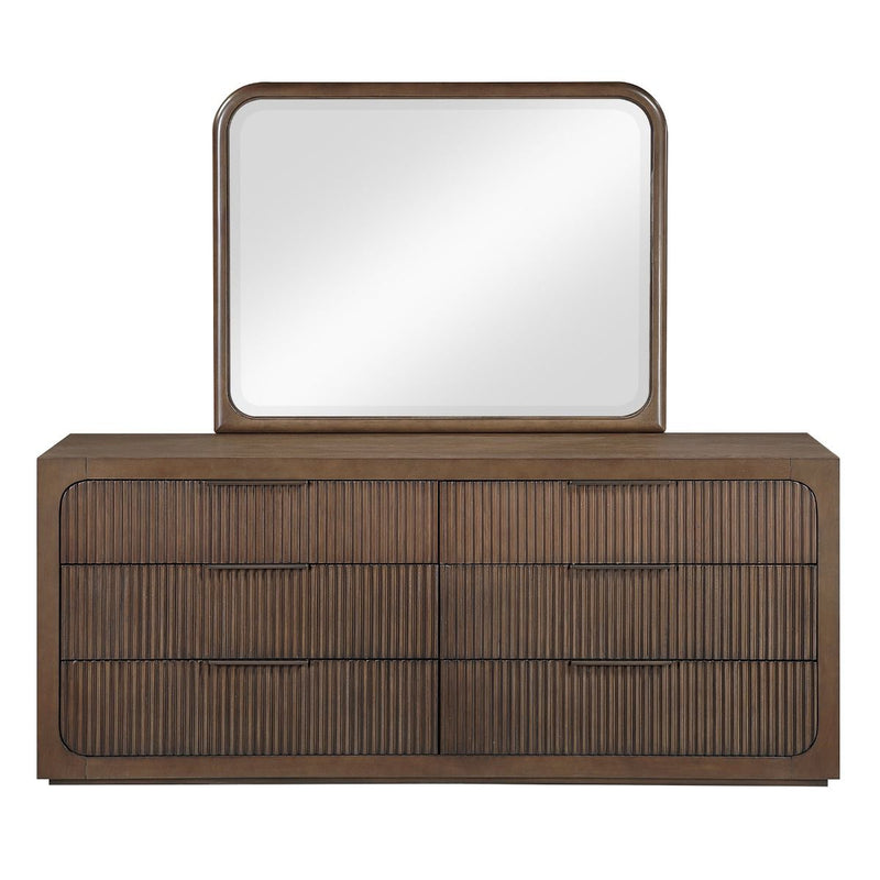 Leanna - Dresser With Wood Top - Brown Oak
