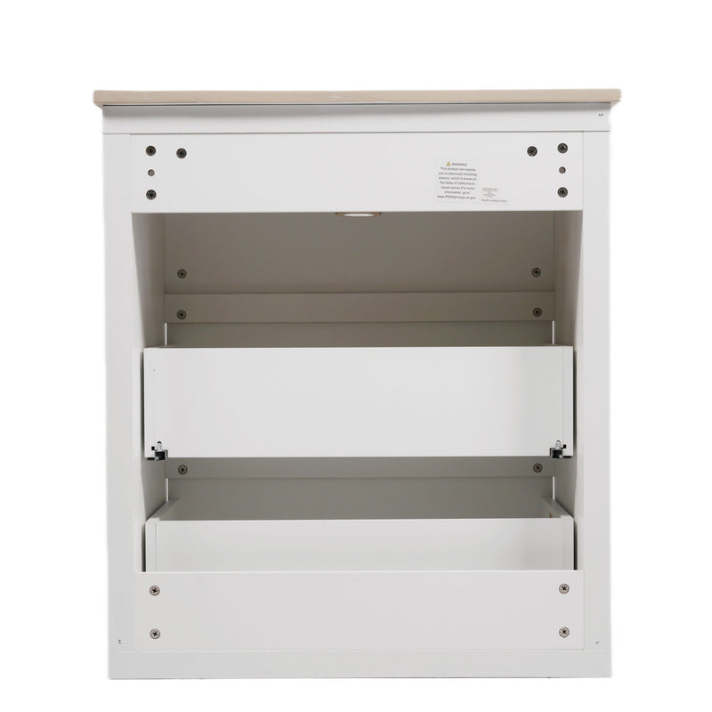 Double Sinks Bathroom Vanity Set With 2 Ceramic Basins