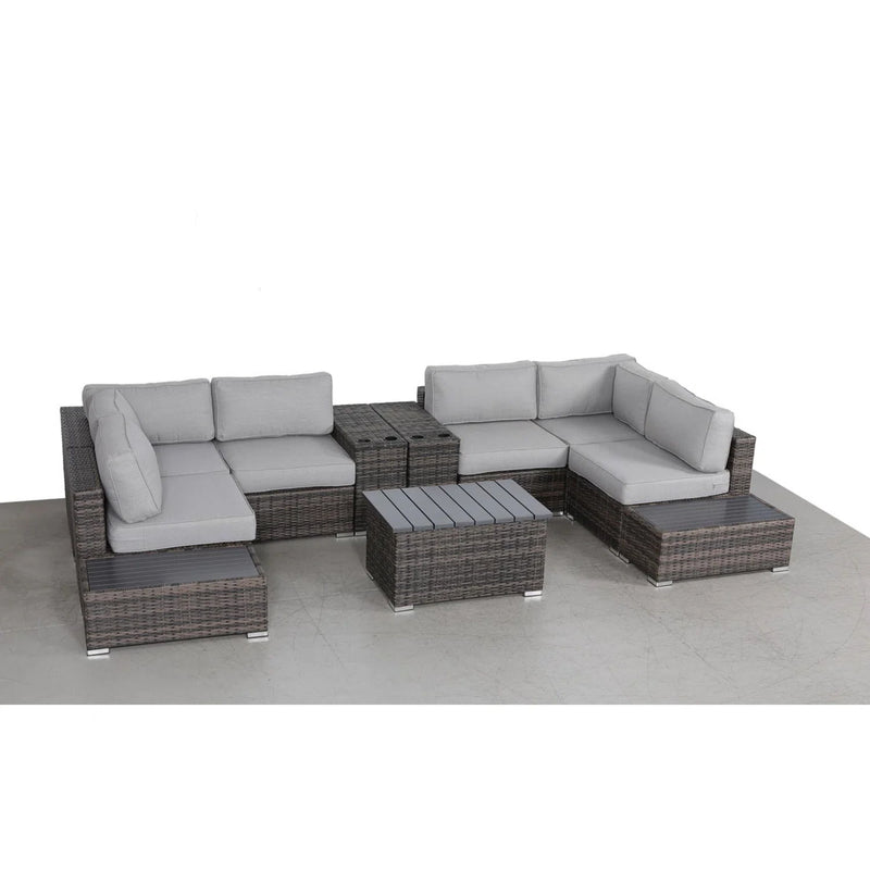 Wicker Sectional Seating Group With Cushions