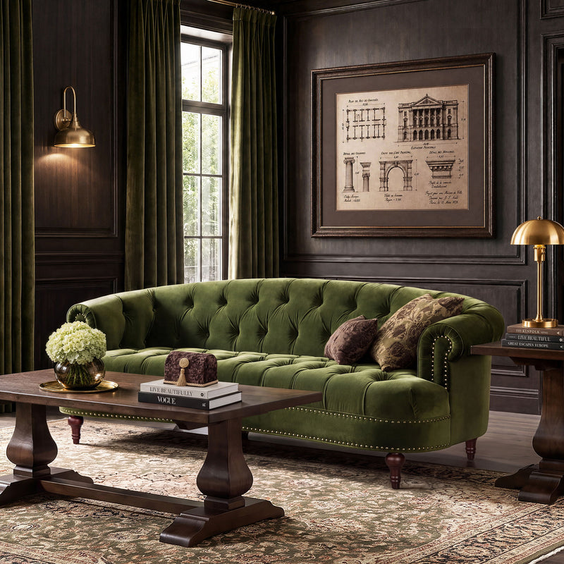 La Rosa - Sofá tapizado Chesterfield victoriano