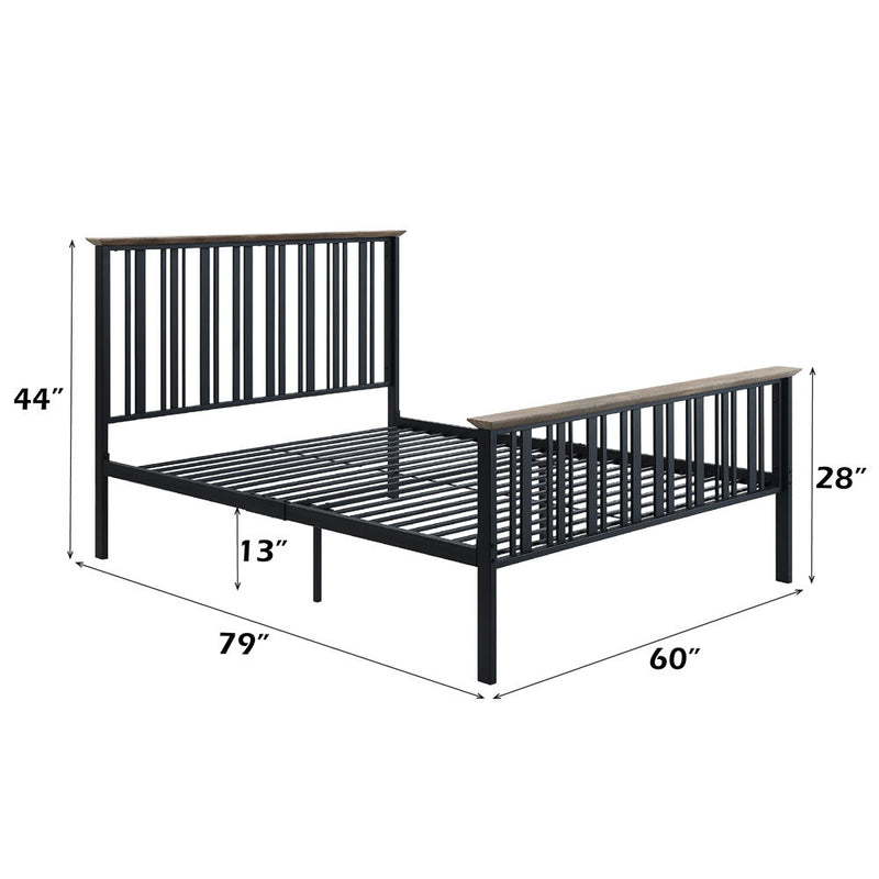 Zudora - Full Bed - Antique Oak & Black