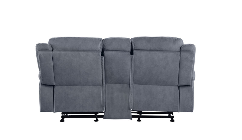 Zubaida - Two Tone Recliner Loveseat With USB Port Console