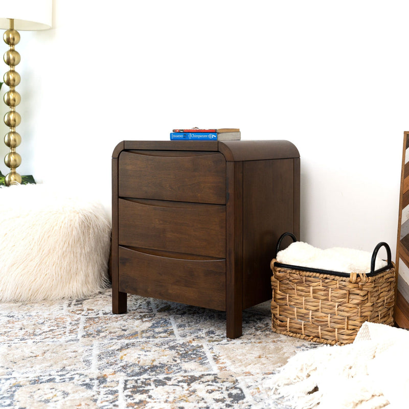 Lionel - Nightstand 3 Drawer Bed Side Table - Brown