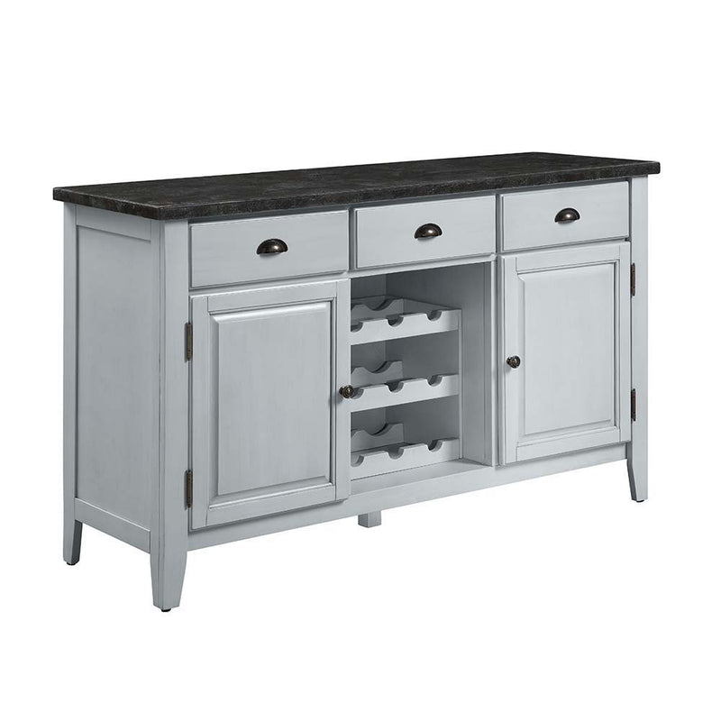 Lanton - Server - Natural Marble & Antique White