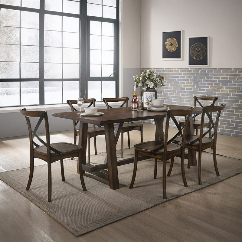 Kaelyn - Side Chair (Set of 2) - Dark Oak & Black Metal