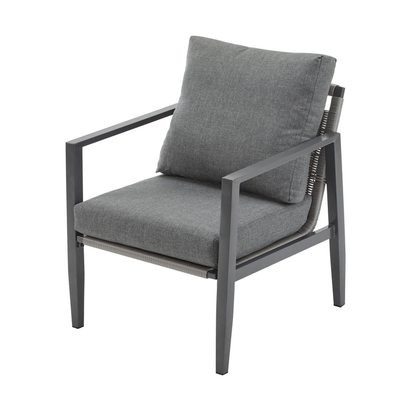 Modern Lounge Chair With Rope Accents And Cushions