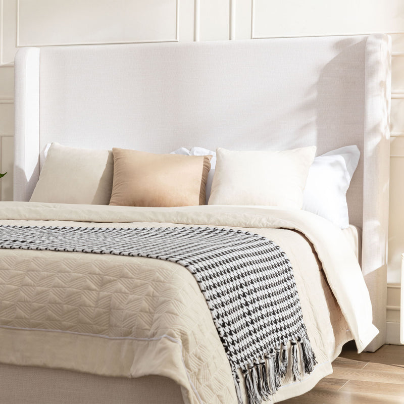 Harper - Tall Headboard Upholstered Bed / High Headboard / Elegant Simplicity / No Box Spring Needed