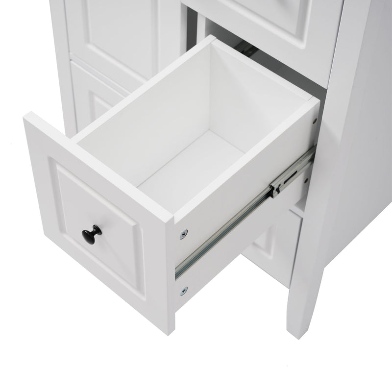 Freestanding Bathroom Vanity With Sink, Soft Closing Cabinet And Drawers - White