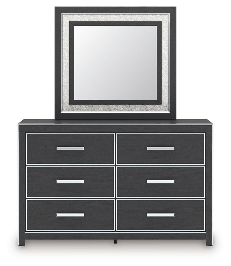 Zuraleus - 4 Pc. - Queen Upholstered Bed With Roll Slats, Dresser, Mirror And Nightstand - Black