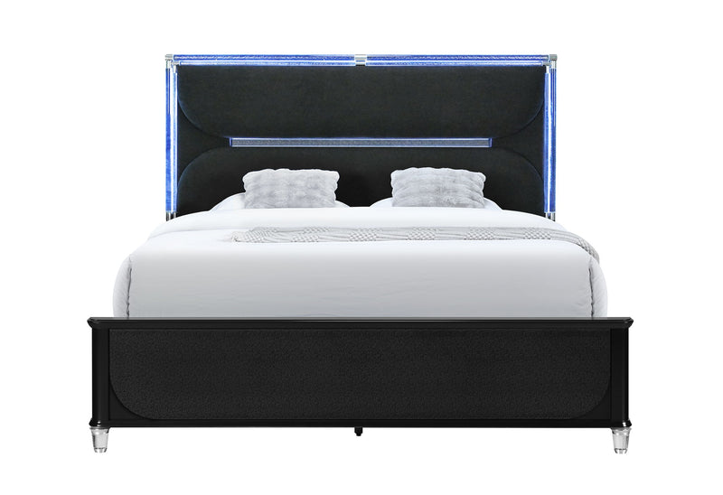 Lando - 5 Piece King Bedroom Set (Bed, Dresser & Mirror, Nightstand, Chest) - Black