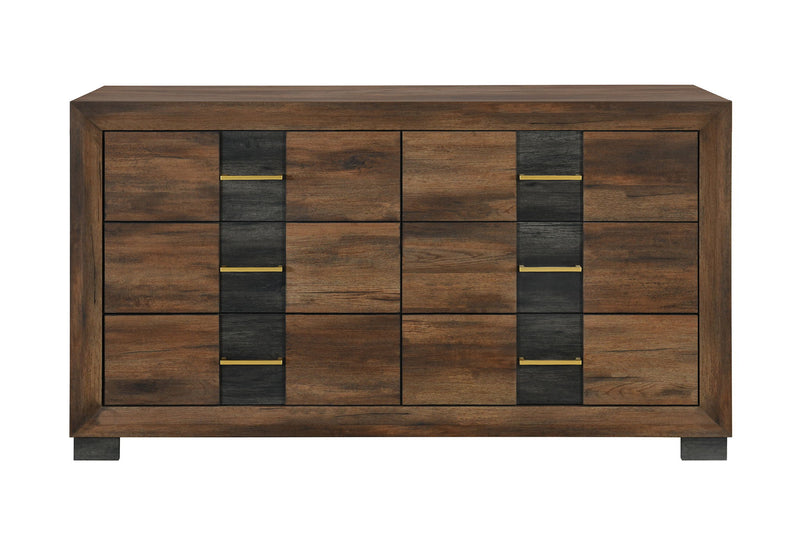 Optimus - 5 Piece Queen Bedroom Set - Black / Brown