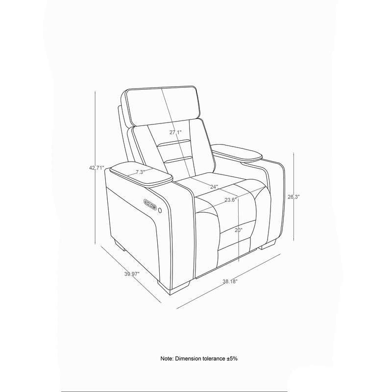 Austin - Recliner With Storage Arms - Gray