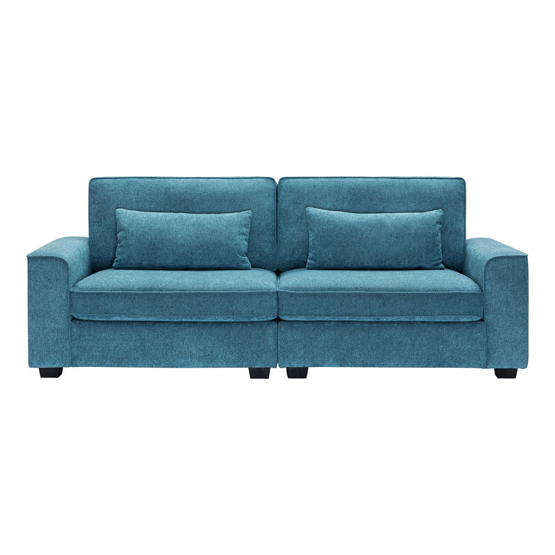 Modern Fabric Sofa With Cushions, Sleek Arm Design