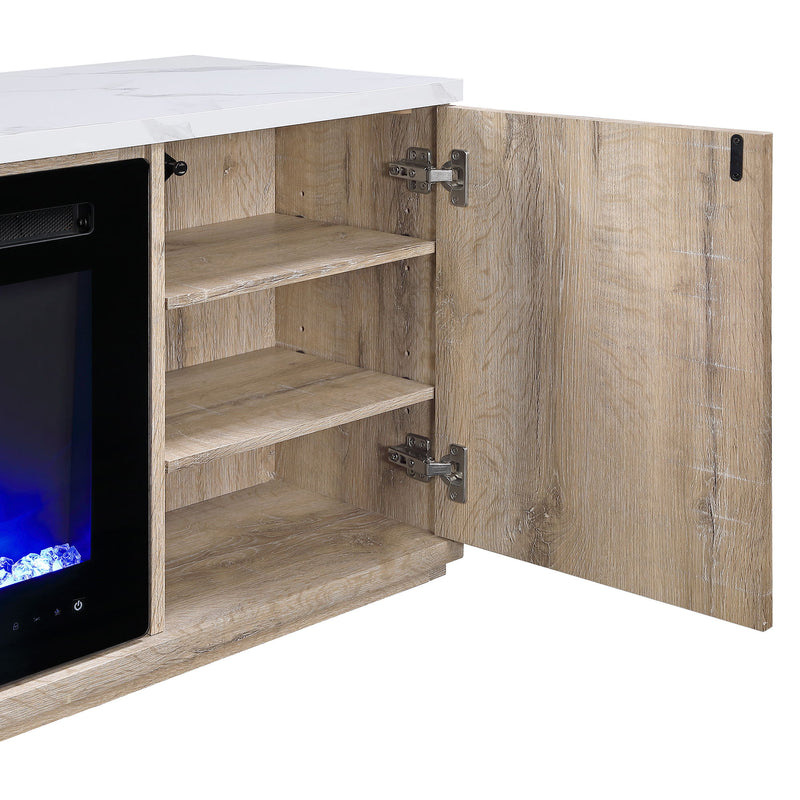 Mason - Entertainment Unit With Bluetooth Speaker And LED Lighting - Natural