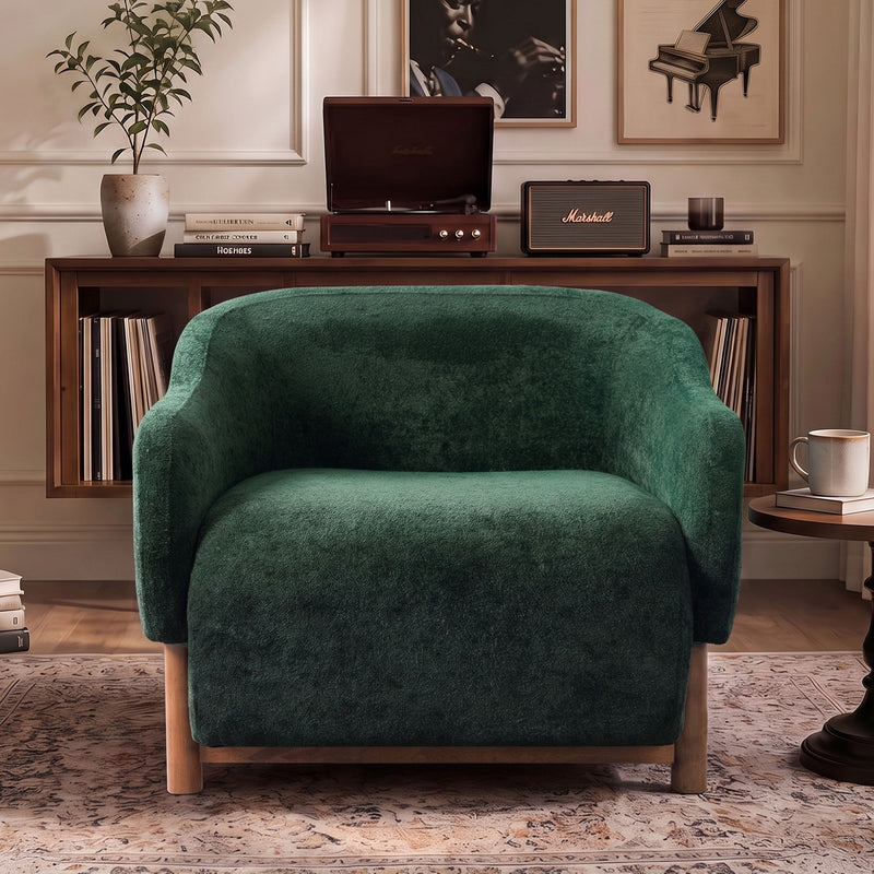 Modern Accent Chair With Recessed Arms And Tight Back
