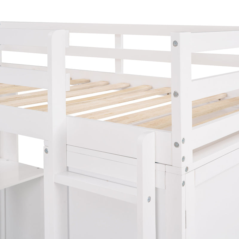 Loft Bed With Drawers, Desk, And Wardrobe