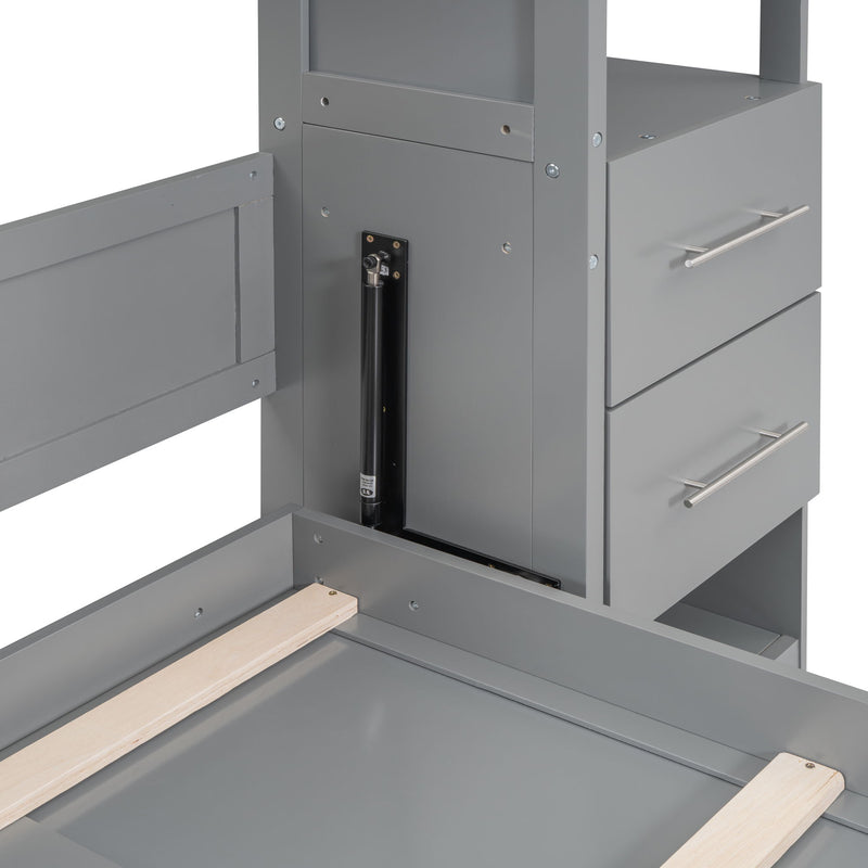Murphy Wall Bed With LED Lights, Shelves And Drawers